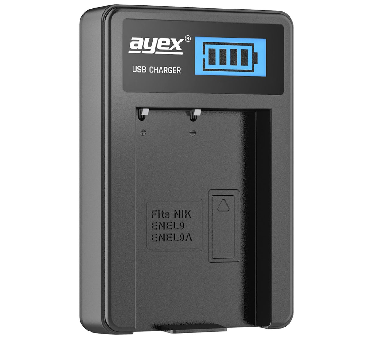 USB Ladegerät für Nikon EN-EL9 EN-EL9A Akkus beleuchtetes Display Ladestandanzeige