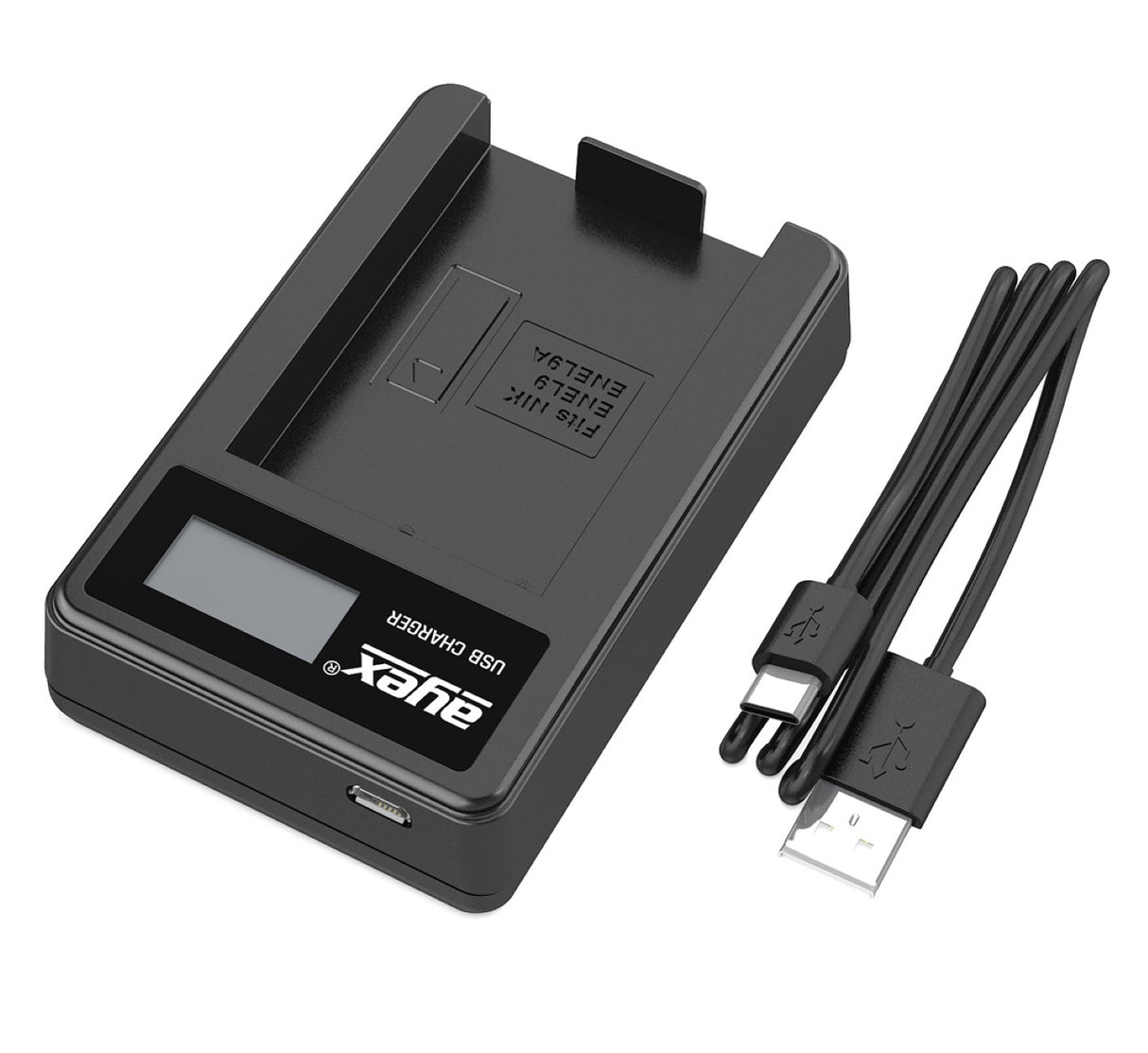 USB Ladegerät für Nikon EN-EL9 EN-EL9A Akkus beleuchtetes Display Ladestandanzeige