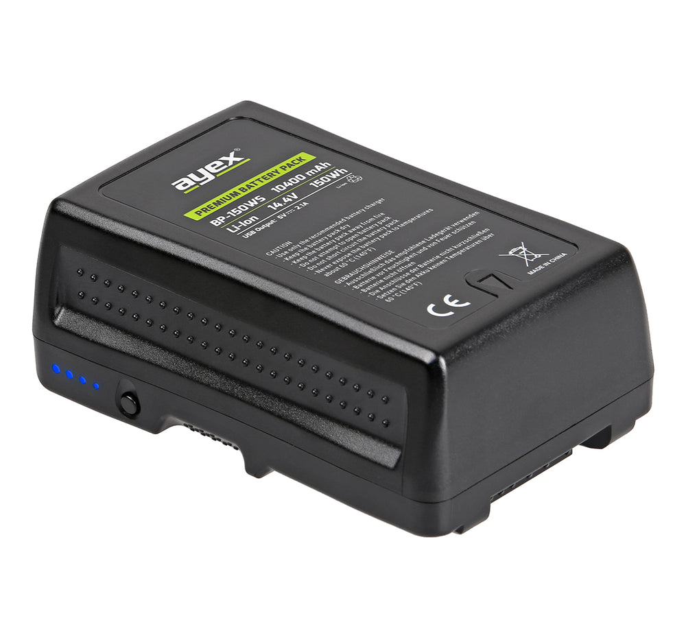 ayex V-Mount Premium Akku BP-150WS für Sony Camcorder und anspruchsvolle Einsätze geeignet V-Mount-Mechanismus 10400 mAh Kapazität