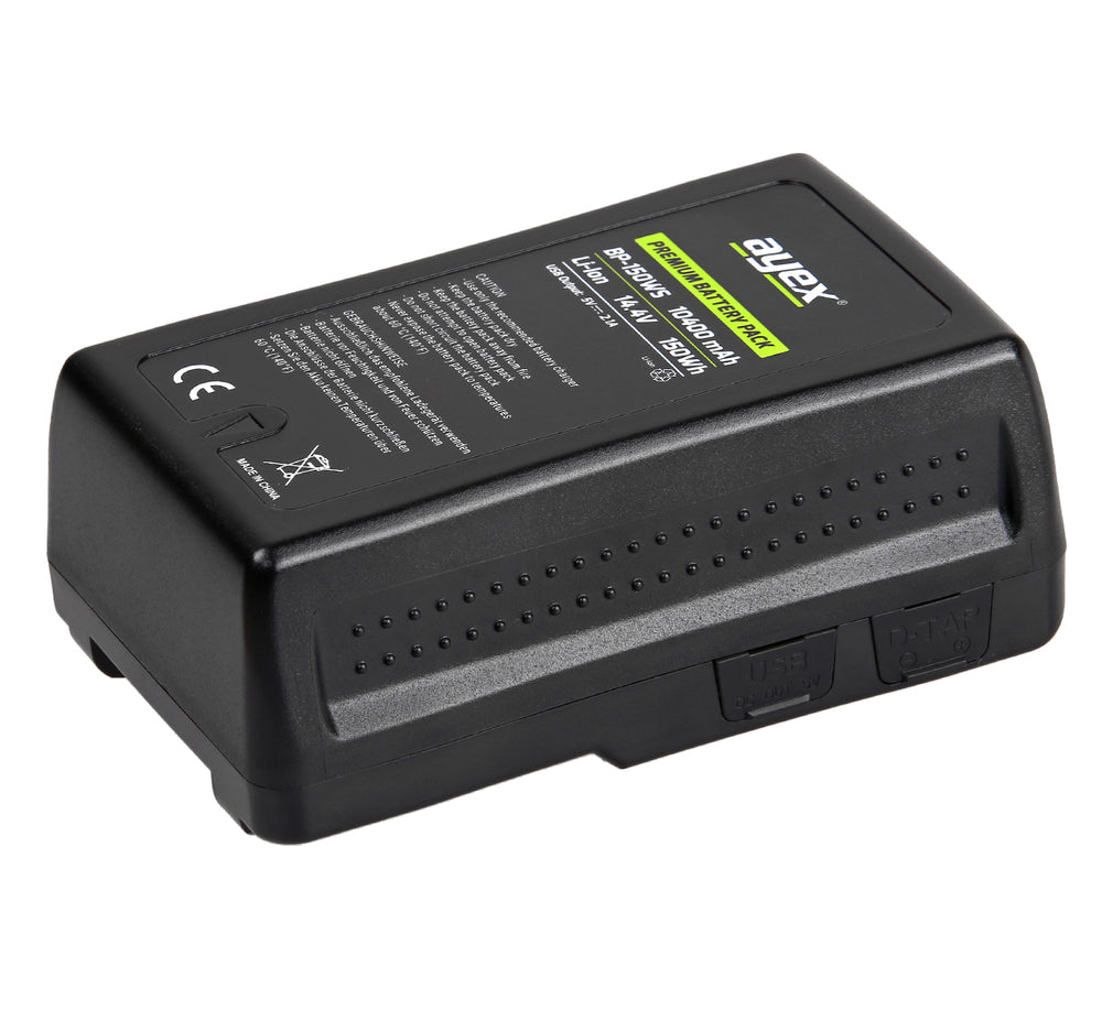 ayex V-Mount Premium Akku BP-150WS für Sony Camcorder und anspruchsvolle Einsätze geeignet V-Mount-Mechanismus 10400 mAh Kapazität