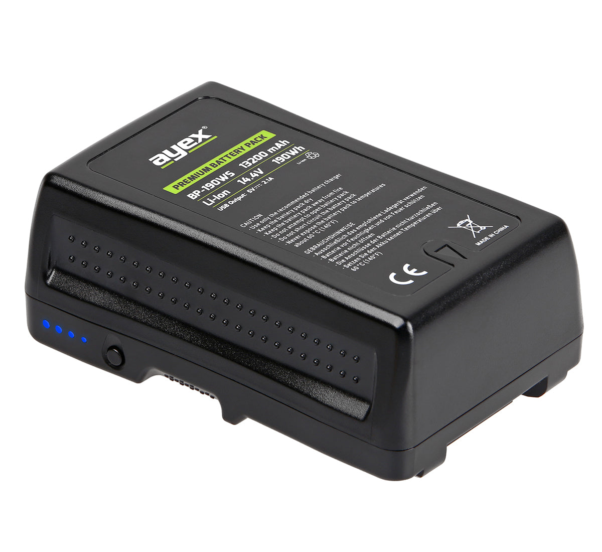 ayex V-Mount Premium Akku BP-190WS für Sony Camcorder - Für anspruchsvolle Einsätze geeignet - mit V-Mount-Mechanismus - 13200 mAh Kapazität