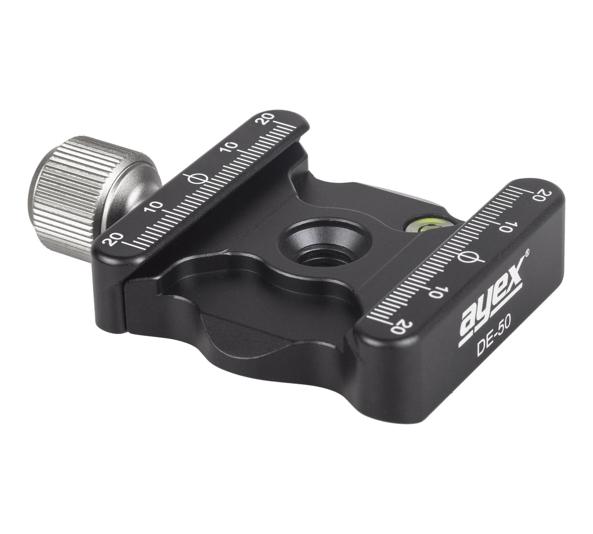 ayex Universale QR-Klemme, Schnellspannklemme, DE-50 - 3/8 Zoll mit 1/4 Zoll Adapter - Präsize gefertigt - aus eloxierter Aluminium-Legierung - Arca-Swiss kompatibel