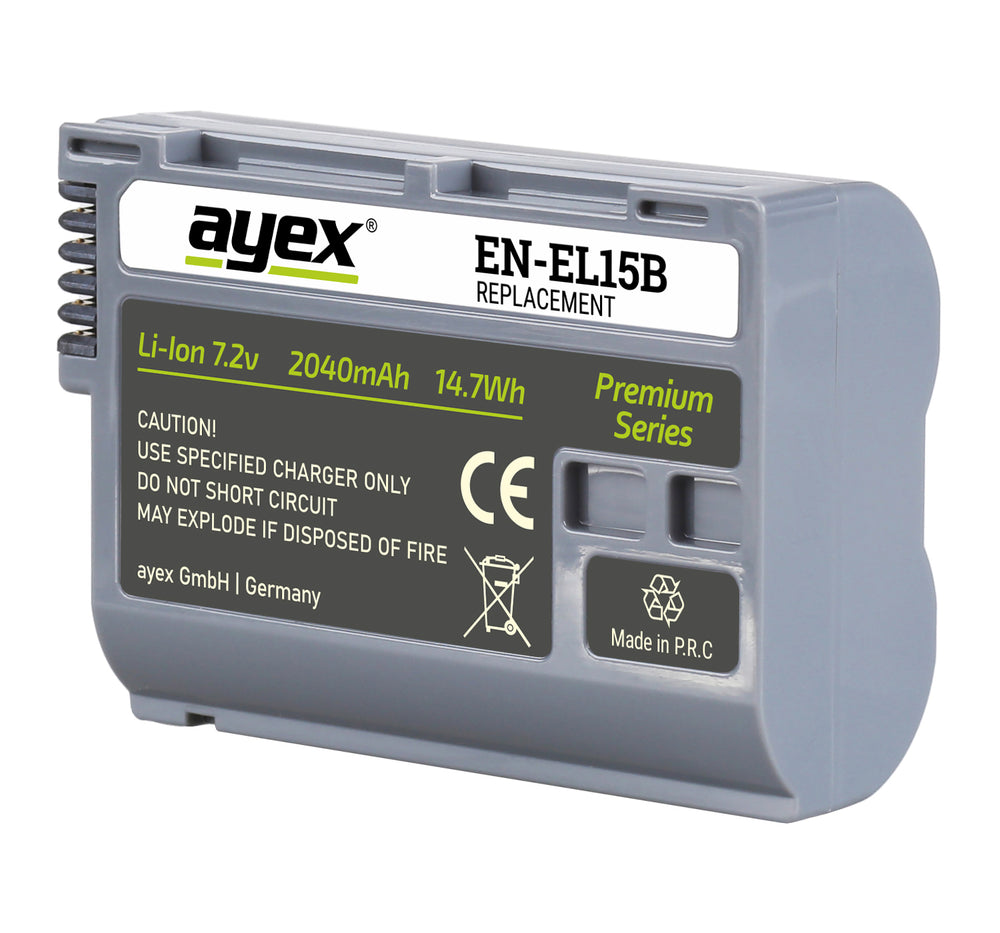 EN-EL15B Akku 2er Set für Nikon Z8 Z7II Z7 D7500 D7000 D600 D750 V1 D800E lange Laufzeit 2040mAh