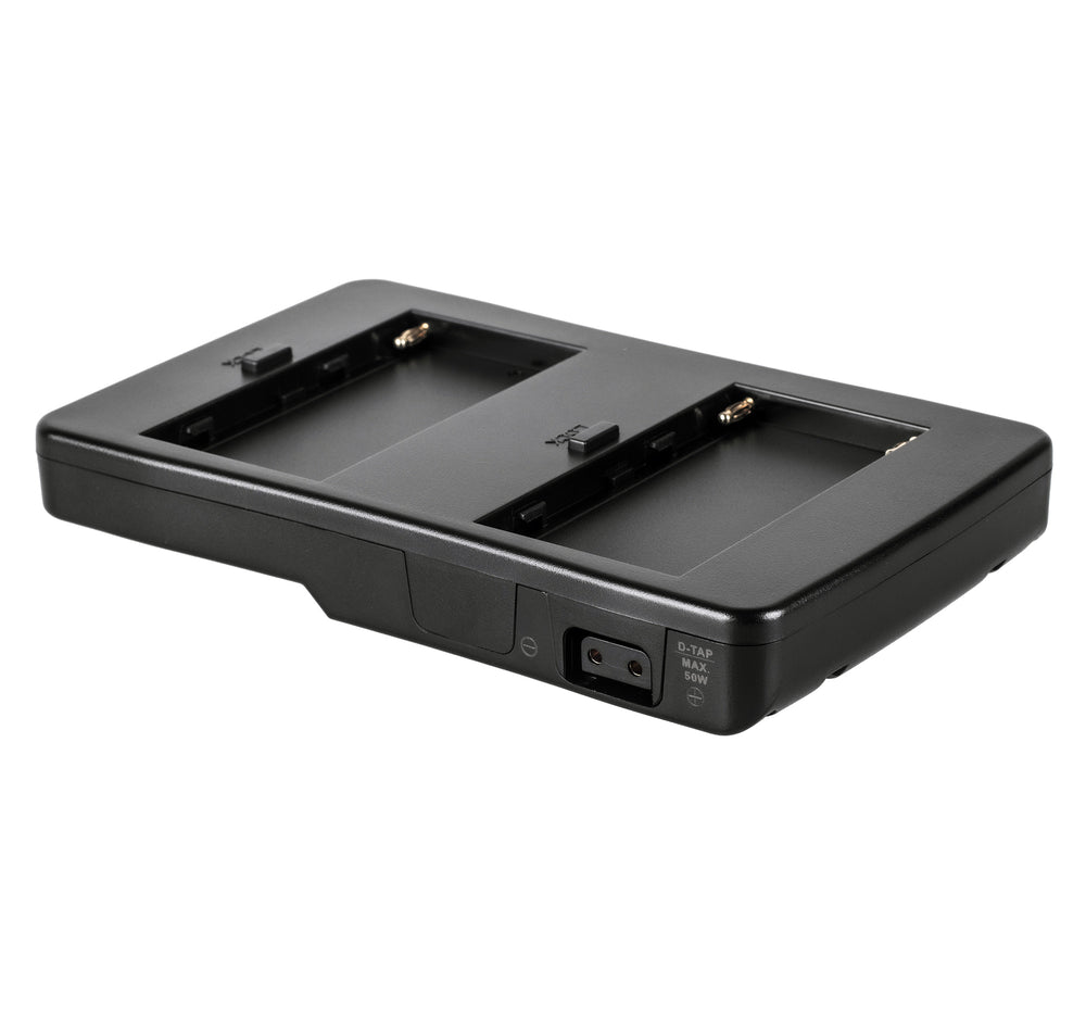 Adapter Platte für 2 Sony Akkus Typ NP-F970 F770 F570 Zeitgleich sicher & schnell Akkus wieder aufladen
