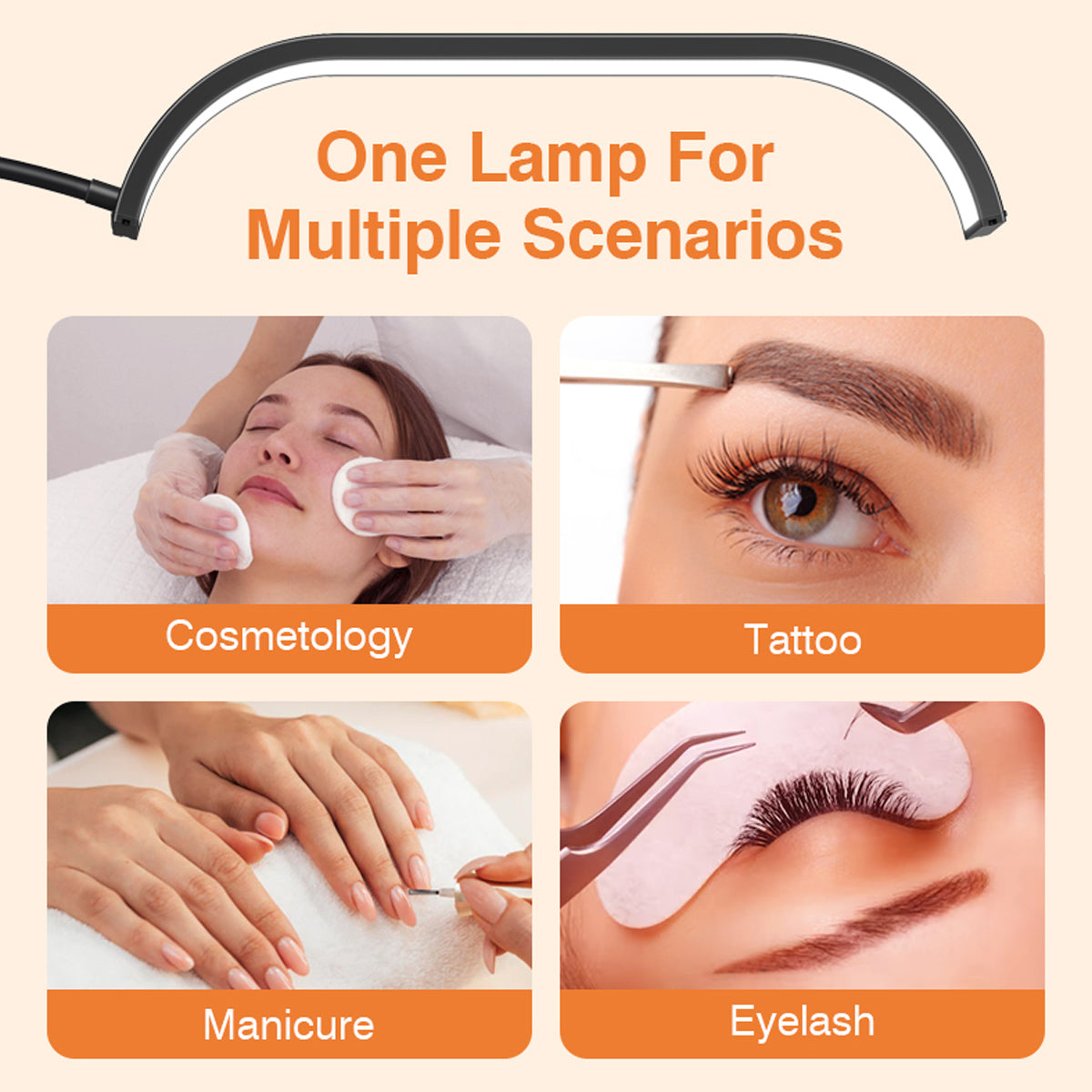 Dimmbare Halbmond Lampe Beauty Light einstellbare Farbtemperatur Telefonhalter Fernbedienung