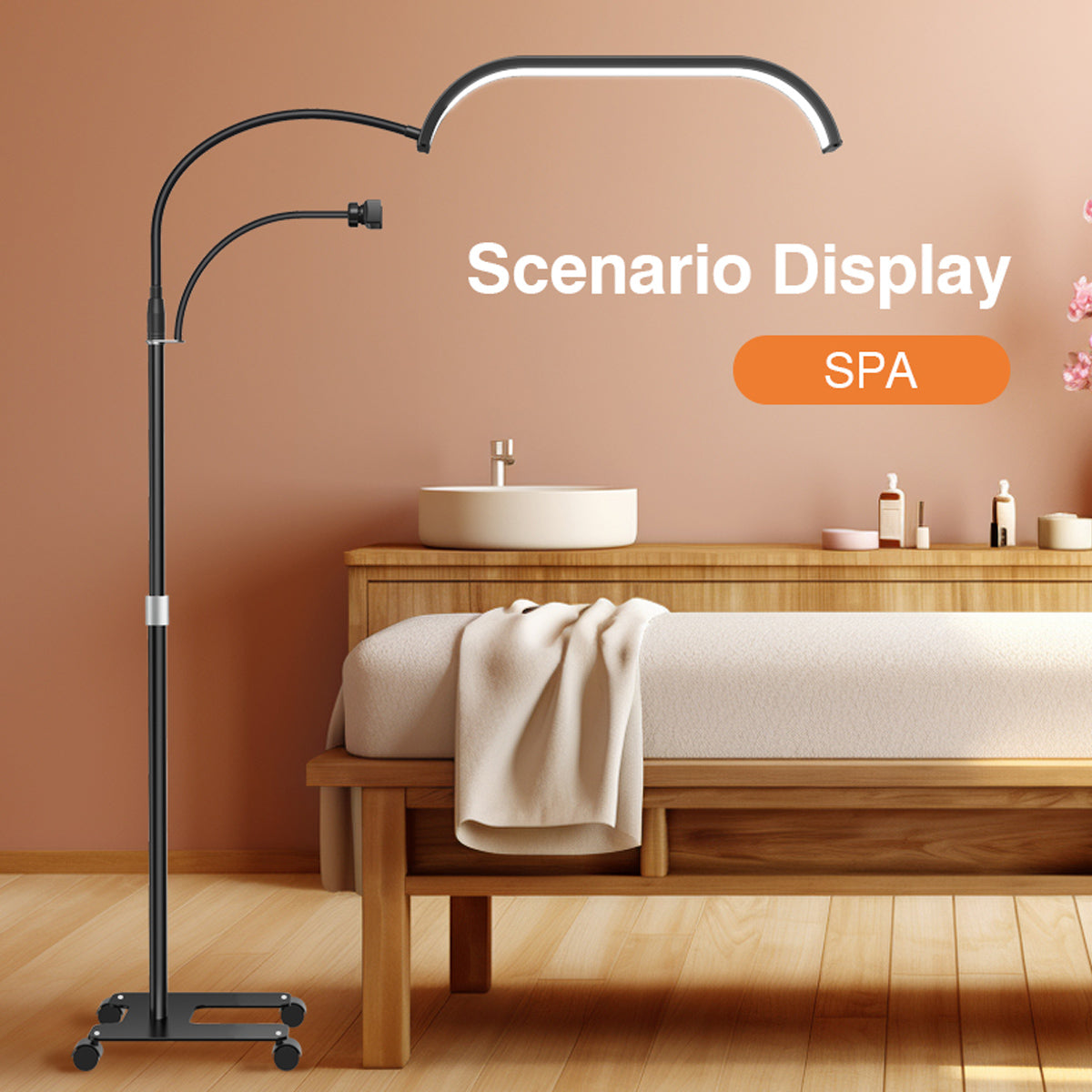 Dimmbare Halbmond Lampe Beauty Light einstellbare Farbtemperatur Telefonhalter Fernbedienung