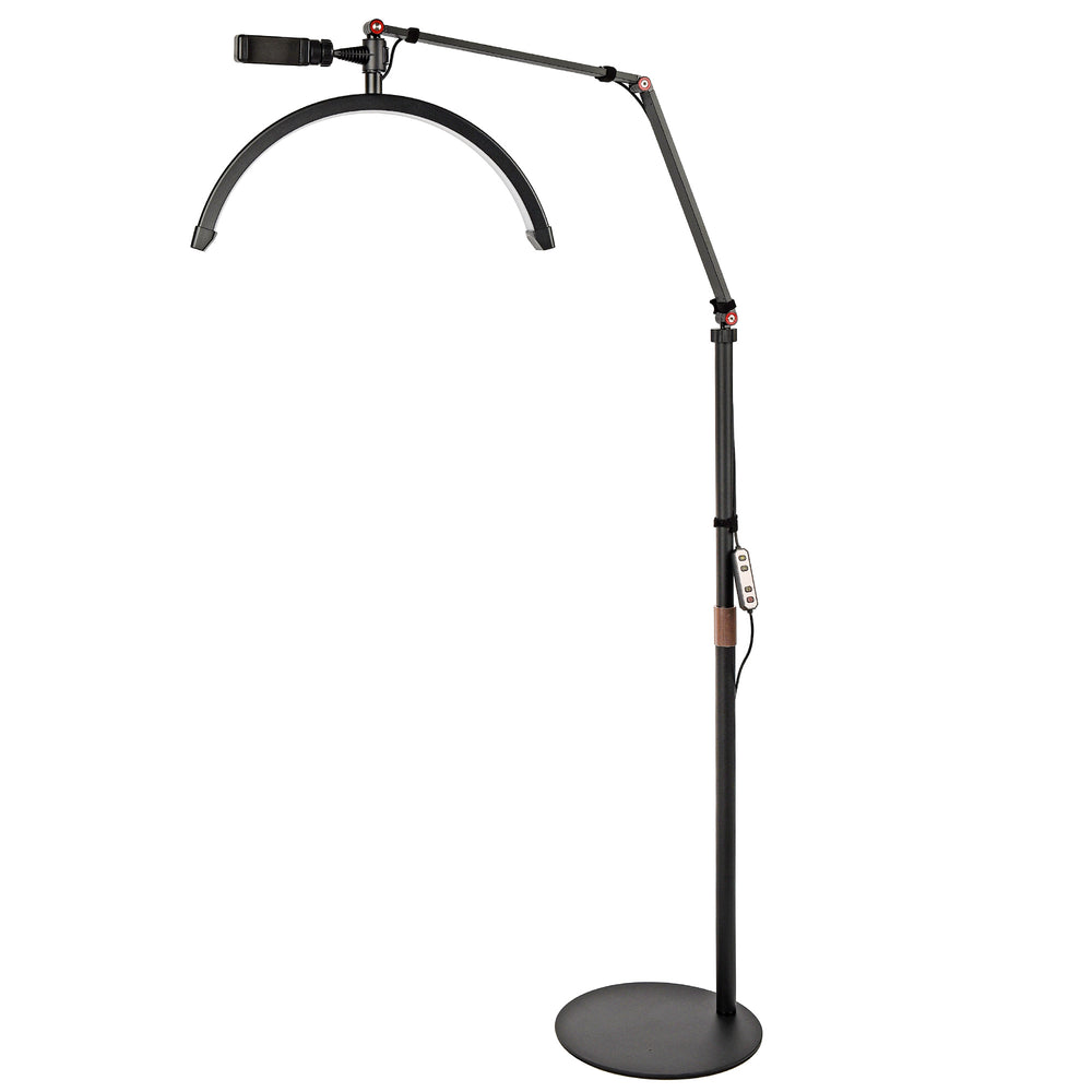 Halbmond Beauty Light 20W LED Kosmetiklicht dimmbar 360° drehbar Telefonhalter Stativ