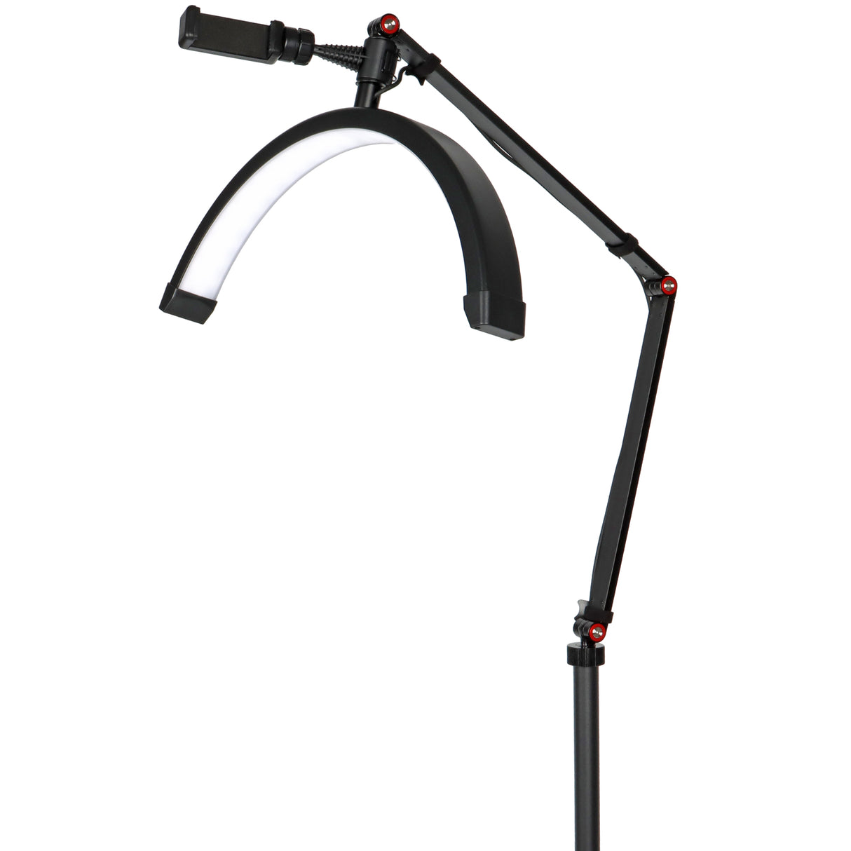 Halbmond Beauty Light 20W LED Kosmetiklicht dimmbar 360° drehbar Telefonhalter Stativ