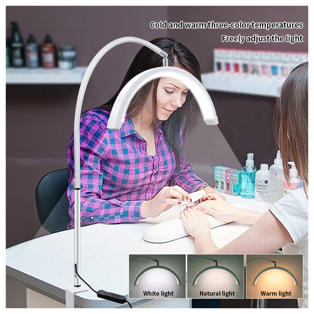 LED Bogenleuchte mit Tischklemme – Flexibel, Blendfrei & Ideal für Beauty-Anwendungen HD-P3