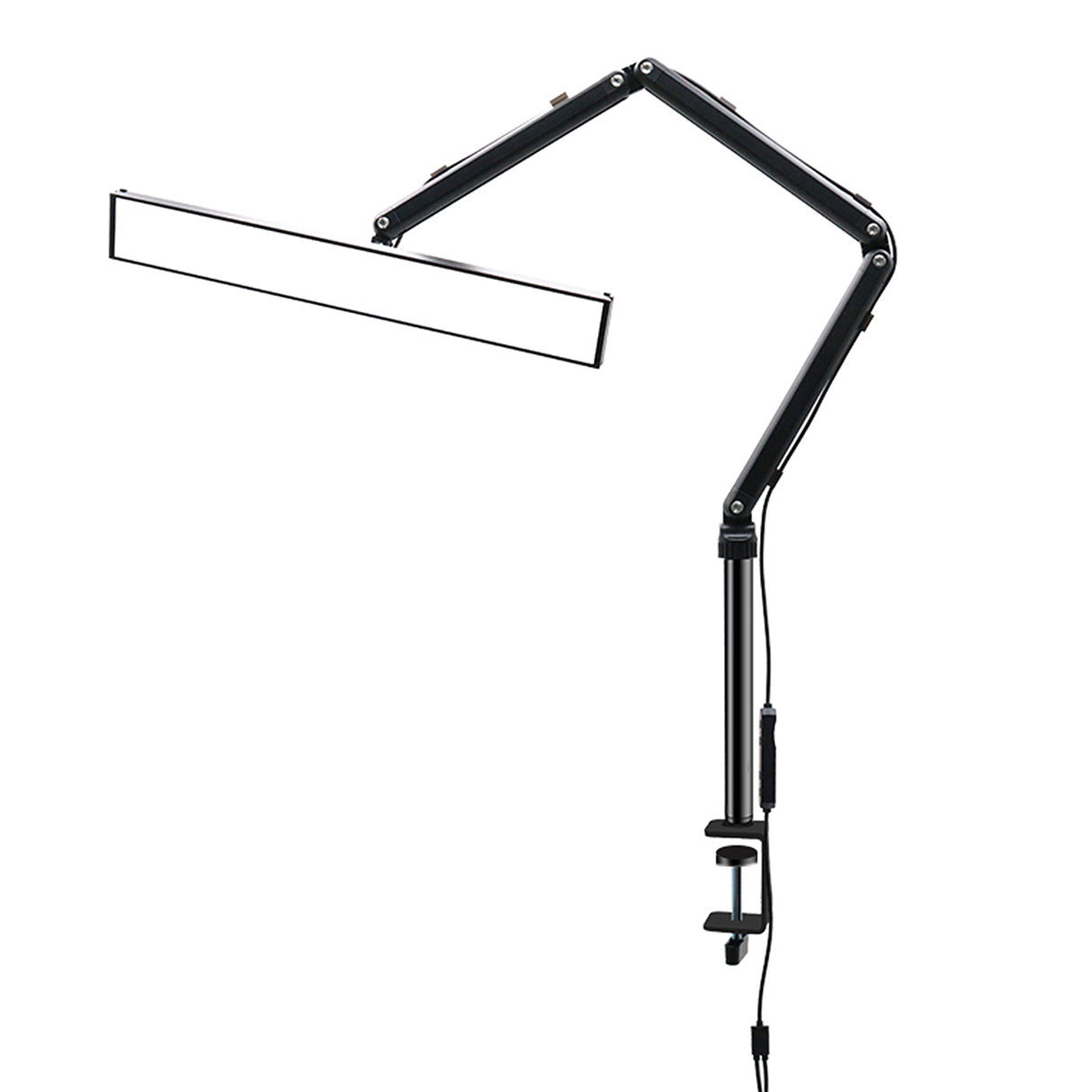 LED Beauty Tischlampe mit Klemme – 3 Lichtfarben, 10 Helligkeitsstufen, drehbar – Schwarz / Weiß