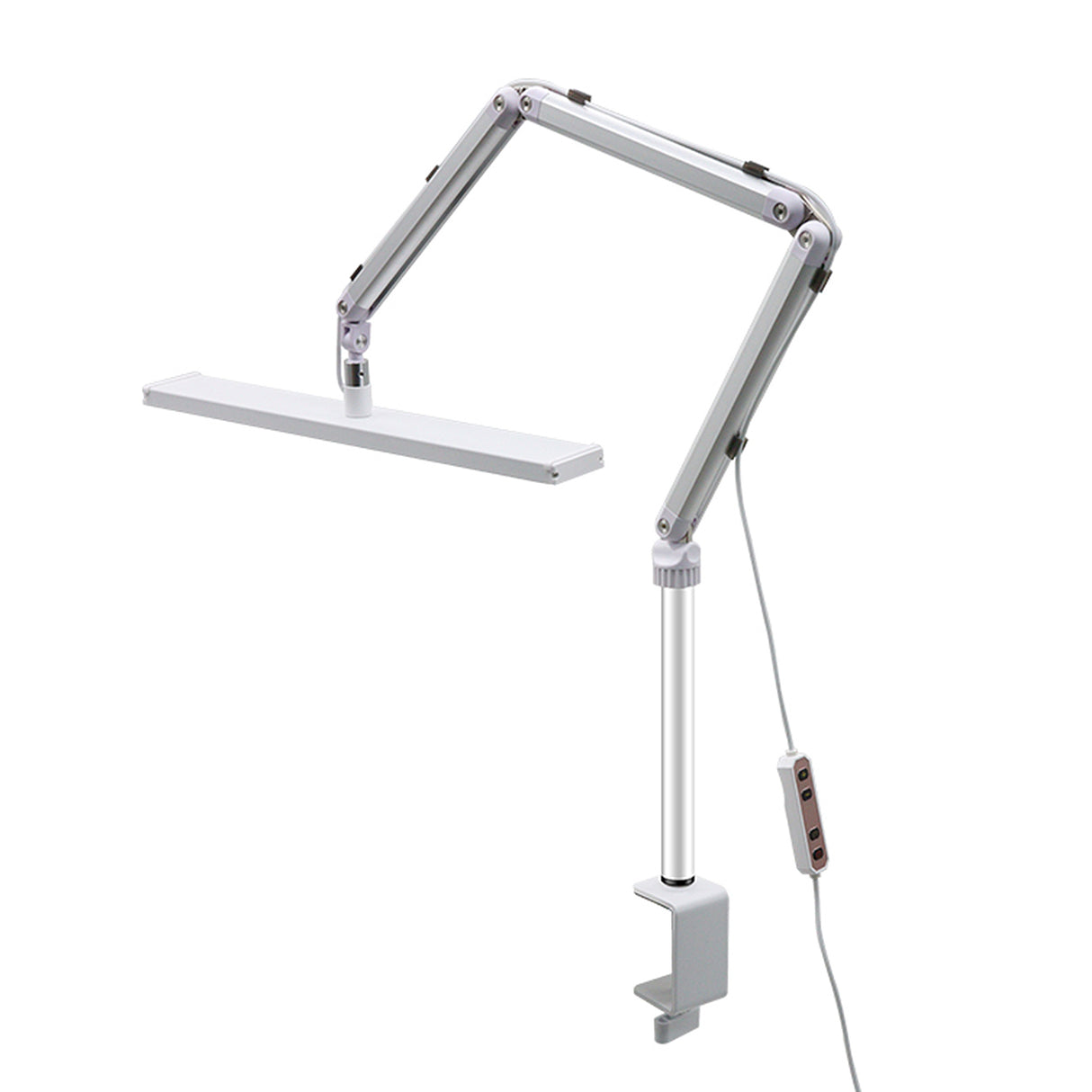 LED Beauty Tischlampe mit Klemme – 3 Lichtfarben, 10 Helligkeitsstufen, drehbar – Schwarz / Weiß