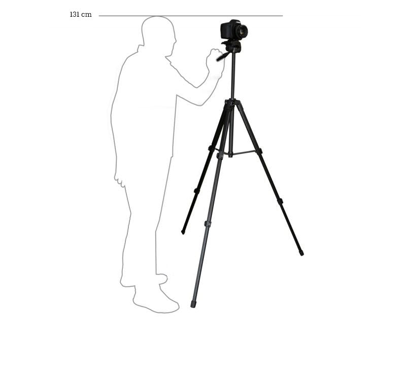 ayex LT-331 Einsteiger Video/Fotostativ mit 3-Wege-Panoramakopf (Größe M)