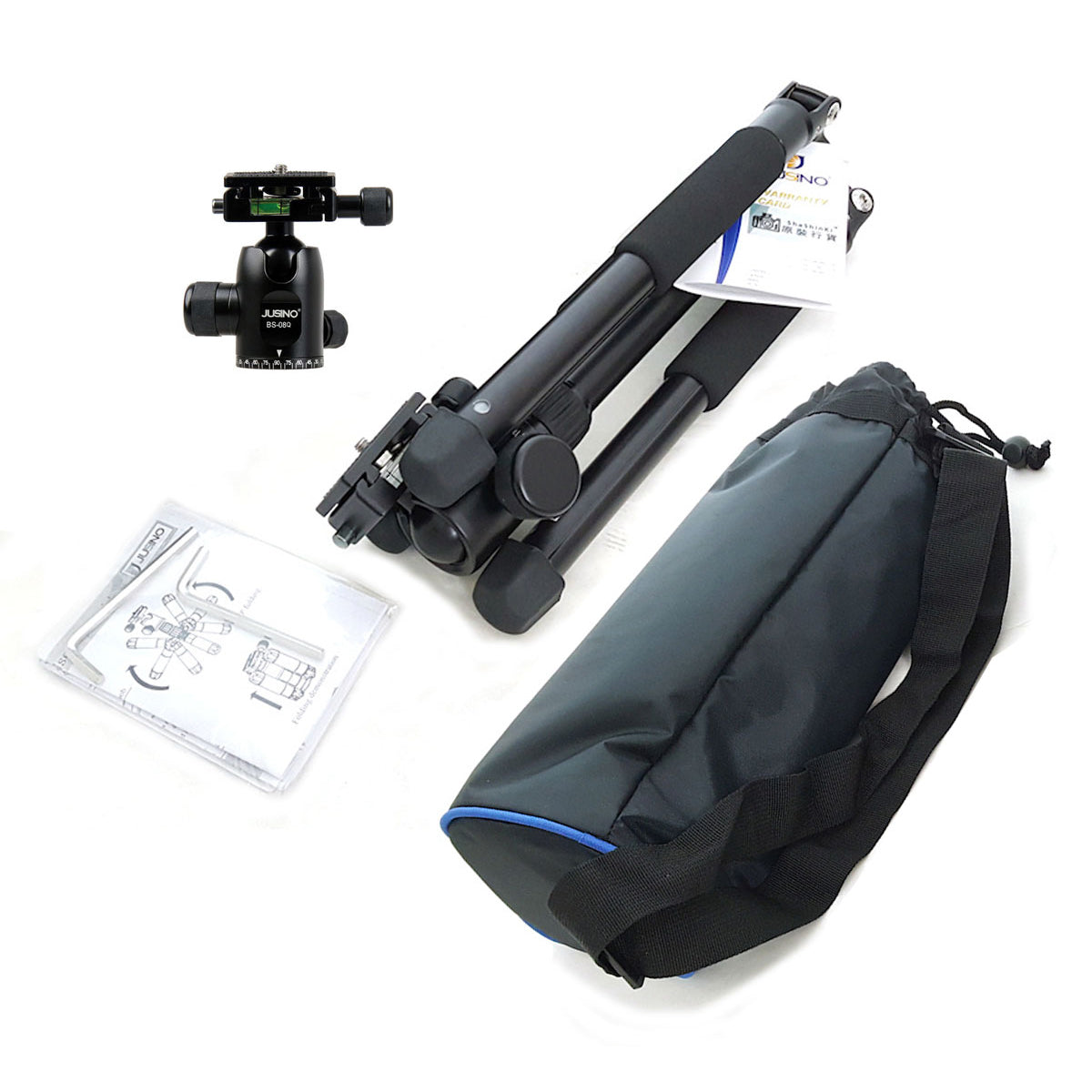 JUSINO Traveller kompaktes Reisestativ mit Kugelkopf bis 139cm 3kg TMQ-2205 BS-08Q