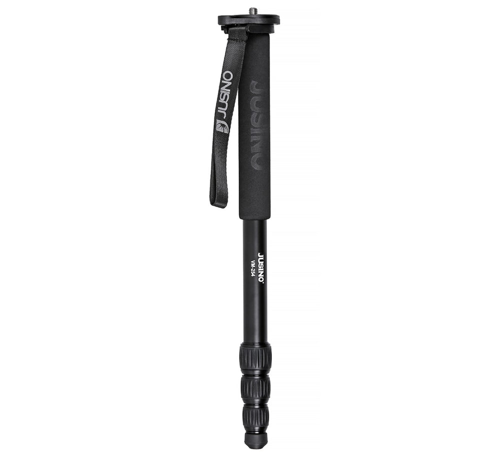 JUSINO Alu Monopod abnehmbarer Fuß Tischstativ Schnelldrehverschlüsse bis 153cm 6kg