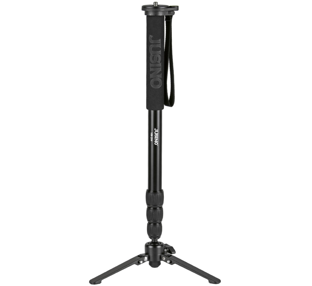 JUSINO Aluminium-Monopod mit abnehmbarem Fuß Tischstativ Schnelldrehverschlüsse bis 164cm 10kg VM-284