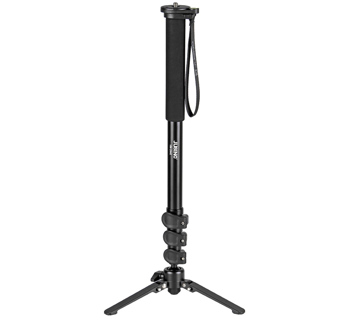 JUSINO Monopod mit abnehmbarem Fuß Tischstativ Schnellspann-Clips bis 164cm 10kg VM-284E