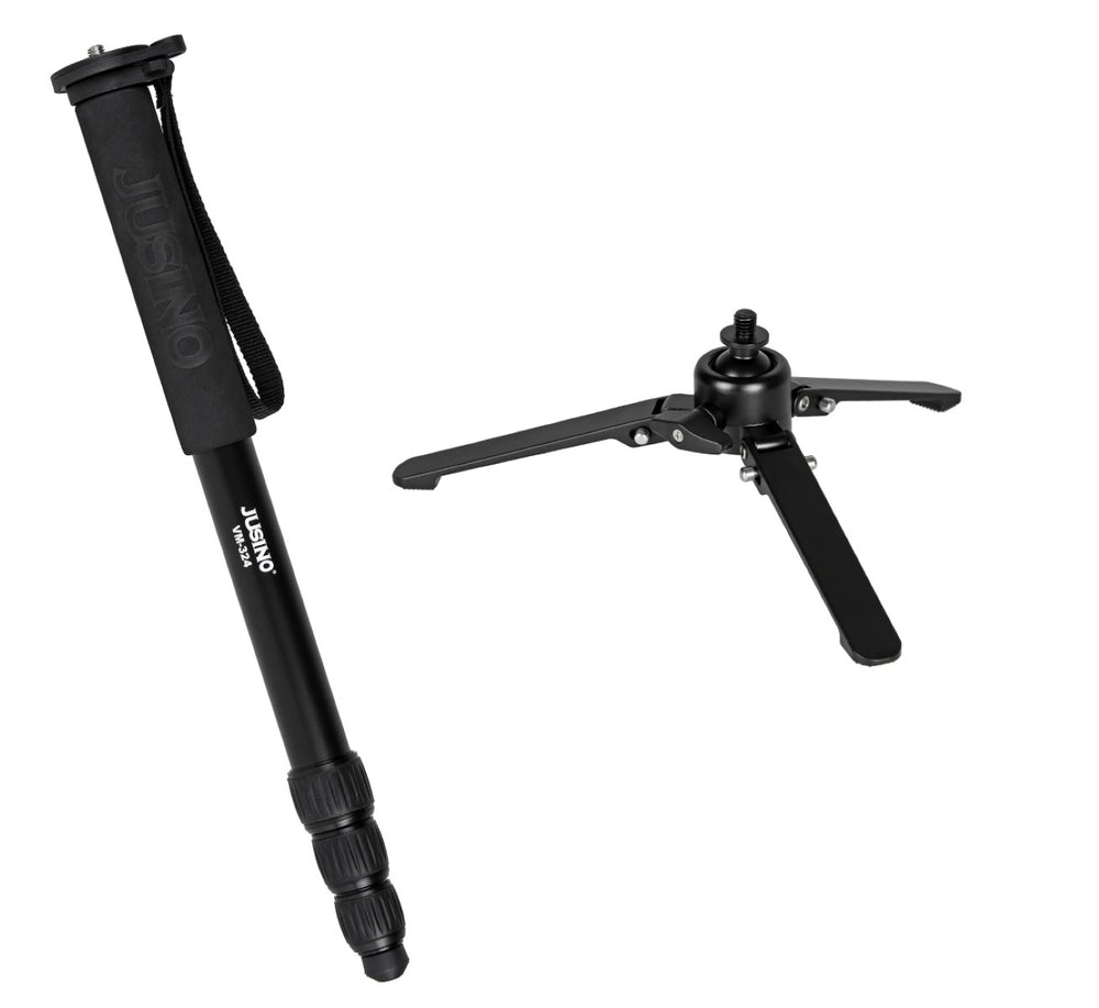 JUSINO Monopod mit abnehmbarem Fuß Tischstativ Schnelldrehverschlüsse bis 170cm 12kg VM-324