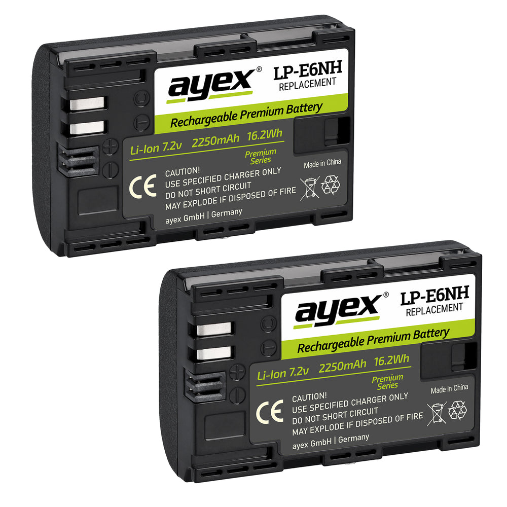 Batteriegriff Set für Canon EOS R5 R6 wie BG-R10 + 2x LP-E6N Akkus kompakter Handgriff