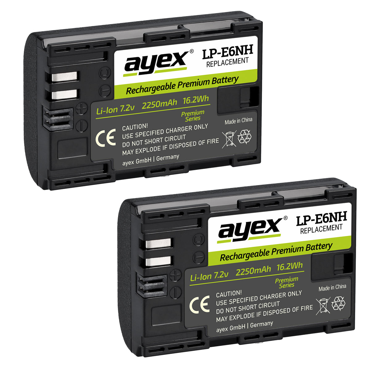 Batteriegriff Set für Canon EOS R5 R6 wie BG-R10 + 2x LP-E6N Akkus kompakter Handgriff