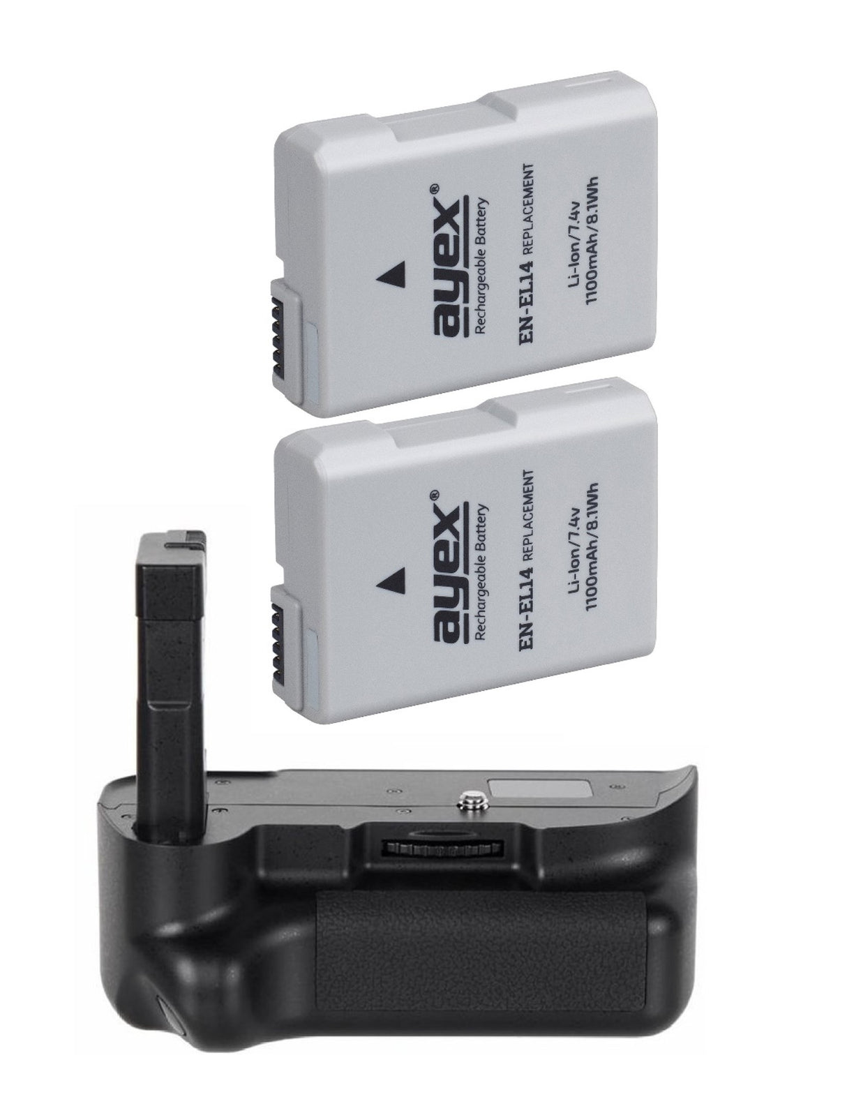 Batteriegriff Set für Nikon D5200 D5100 + 2x EN-EL14 Akku