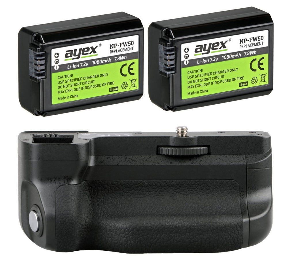 Meike Batteriegriff Set Sony Alpha A6300 + MK-A6300 Pro mit Timer-Fernbedienung + 2 x NP-FW50 Akku