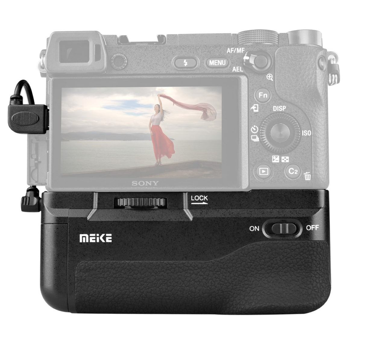 Meike Batteriegriff Set Sony Alpha A6300 + MK-A6300 Pro mit Timer-Fernbedienung + 2 x NP-FW50 Akku