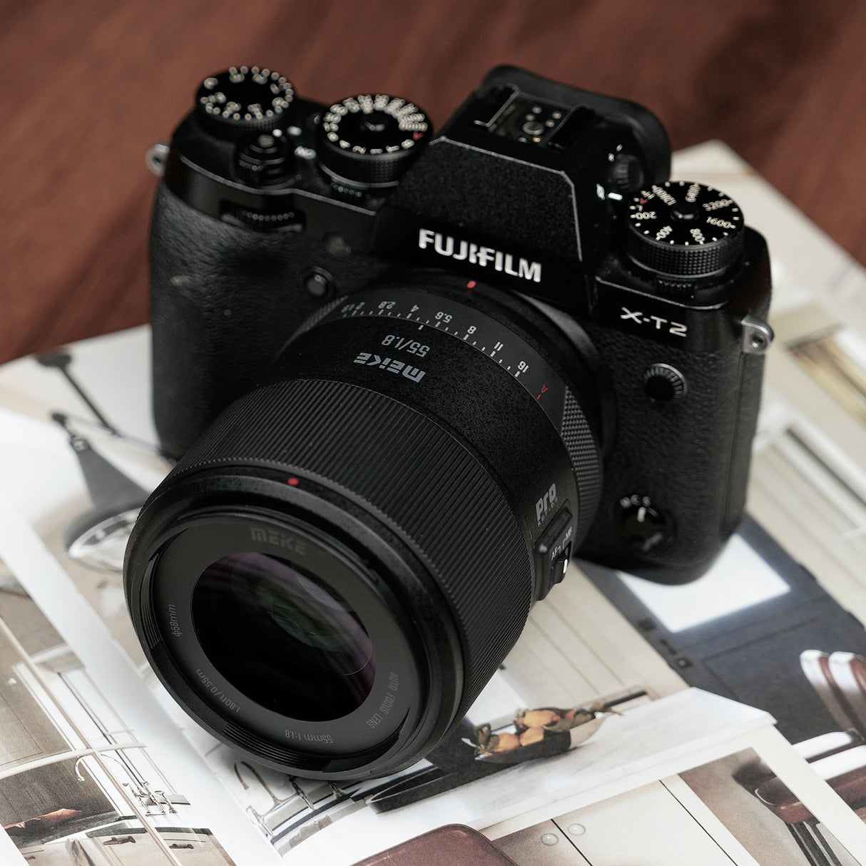 Meike 55mm F1.8 AF Pro STM Autofokus Vollformat Objektiv Portrait kompatibel mit Fujifilm X Mount