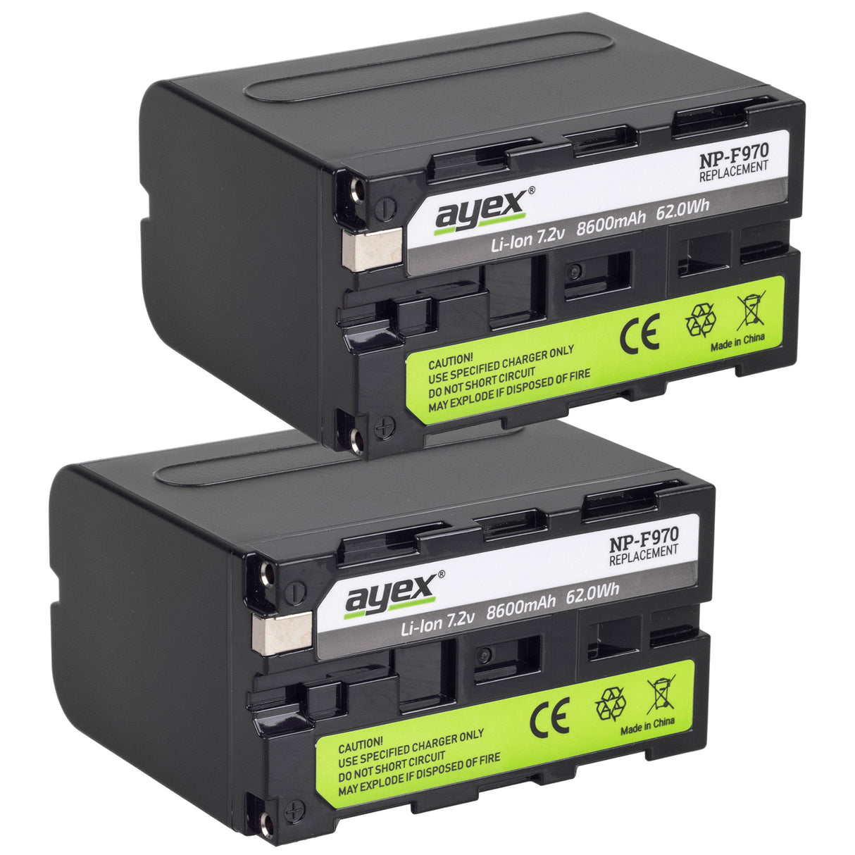 NP-F970 Akku 2er Set für z.B. Sony Camcorder ersetzt NP-F960 NP-F750 NP-F950 NP-F730 NP-F930 o.ä.