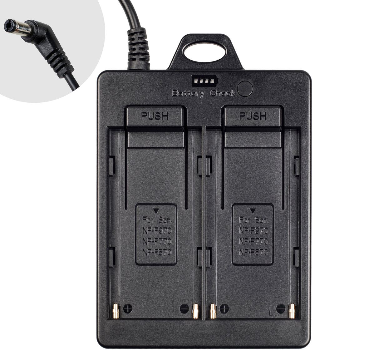 Batterie-Adapterplatte Dual-Slot NP-F970 F770 F570 DC Ausgang Ideal für V-Mount Akkus