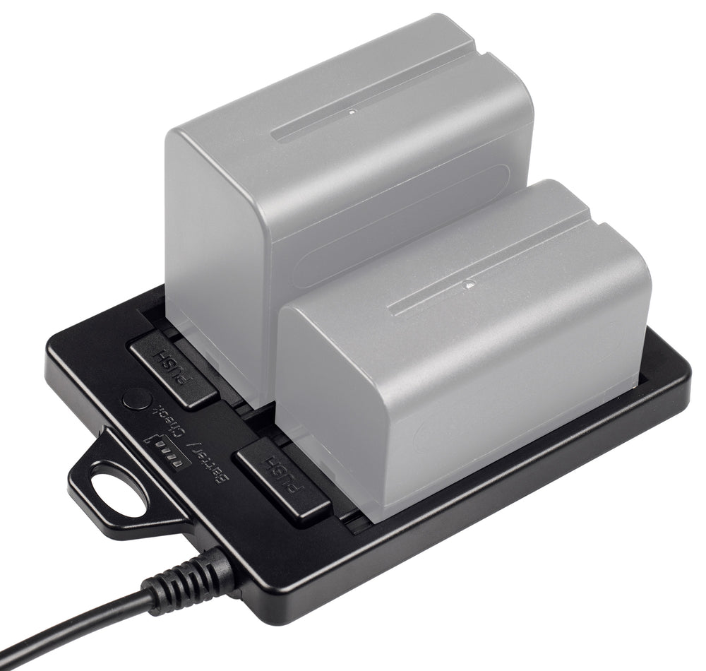 Batterie-Adapterplatte Dual-Slot NP-F970 F770 F570 DC Ausgang Ideal für V-Mount Akkus