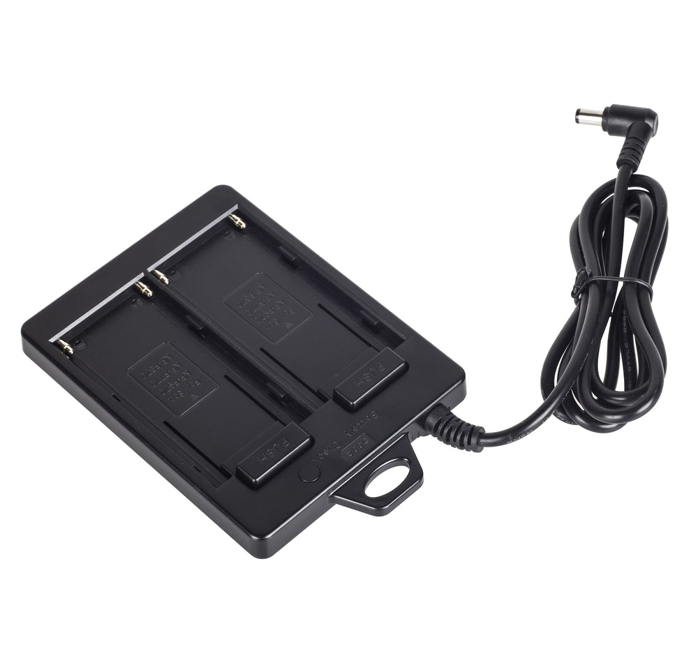 Batterie-Adapterplatte Dual-Slot NP-F970 F770 F570 DC Ausgang Ideal für V-Mount Akkus