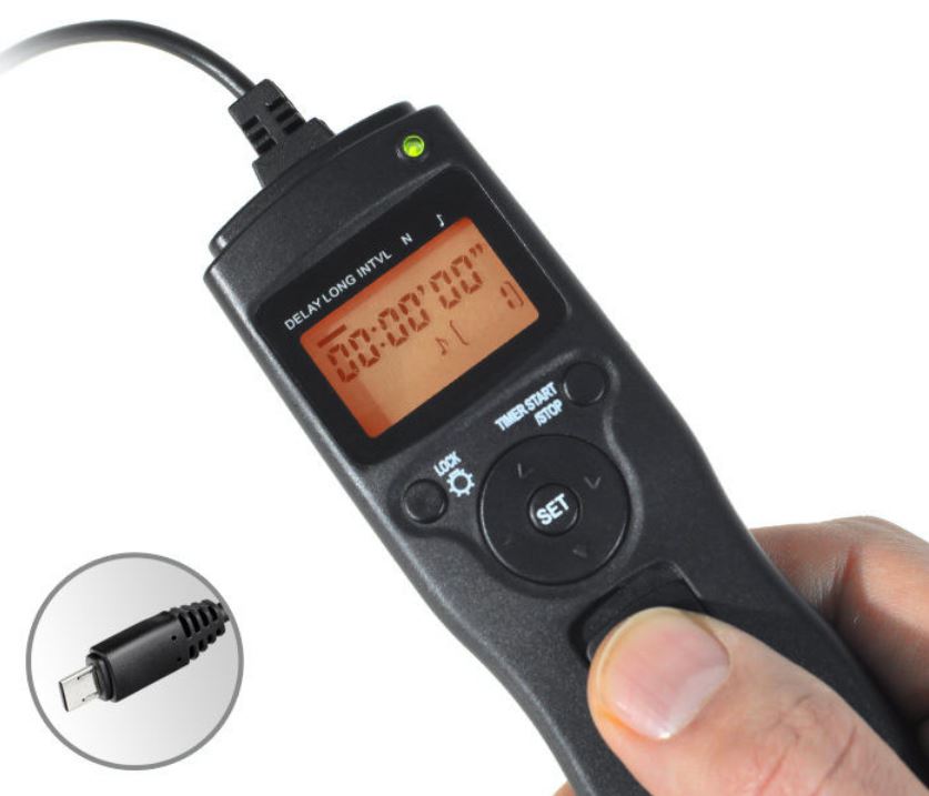 Timer-Fernauslöser ayex TR1 für verschiedene Kamerahersteller und Anschlussarten