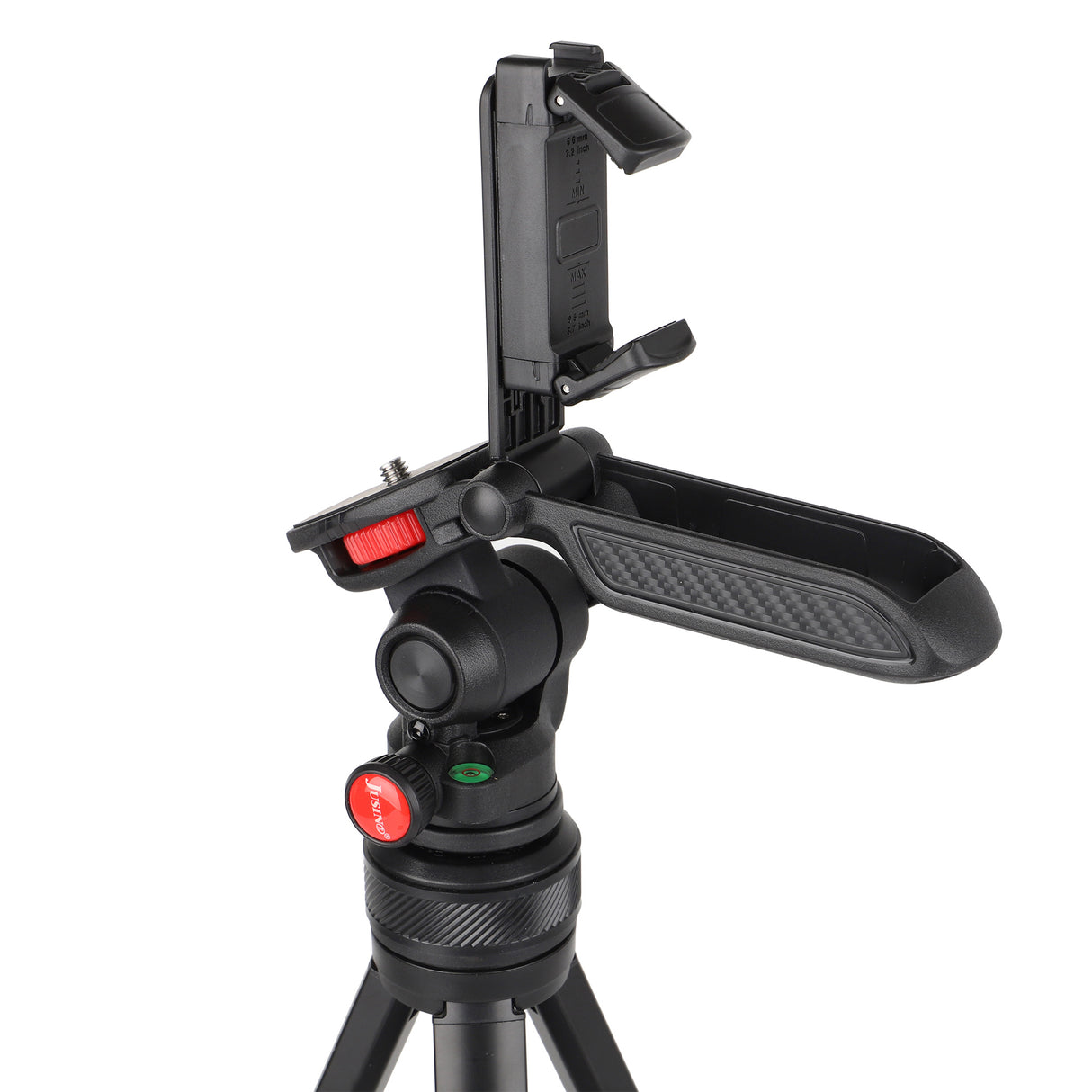 JUSINO leichtes Traveller Stativ 4 Segmente bis 139cm Aluminium 2,5kg belastbar