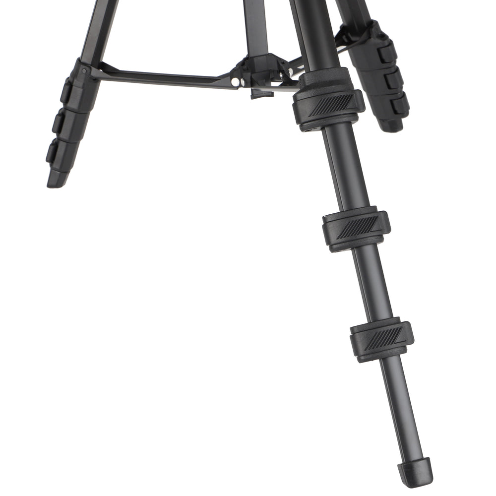 JUSINO leichtes Traveller Stativ 4 Segmente bis 139cm Aluminium 2,5kg belastbar