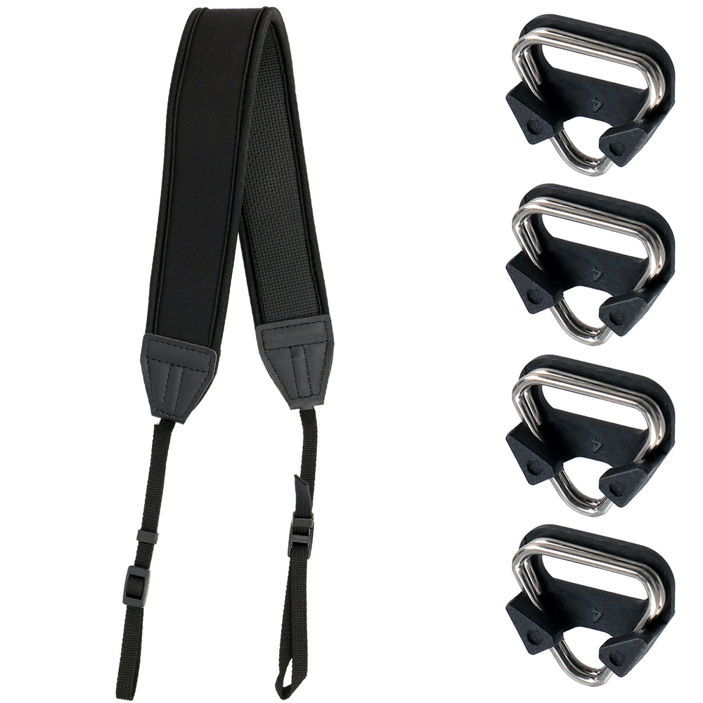 ayex Neopren Gurt + 4er-Set Splentringe Robuste Halterungen