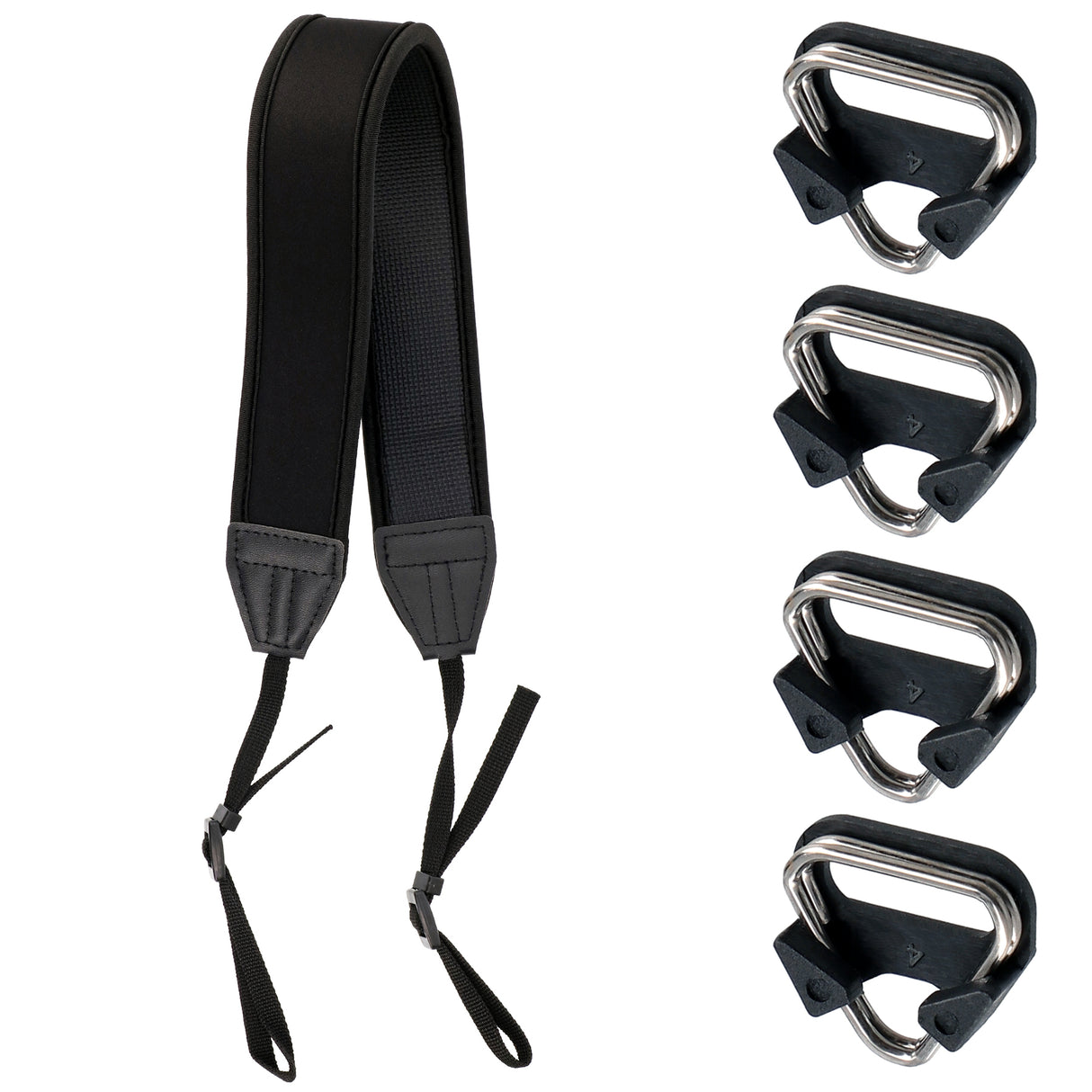 ayex Neopren Gurt + 4er-Set Splentringe Robuste Halterungen