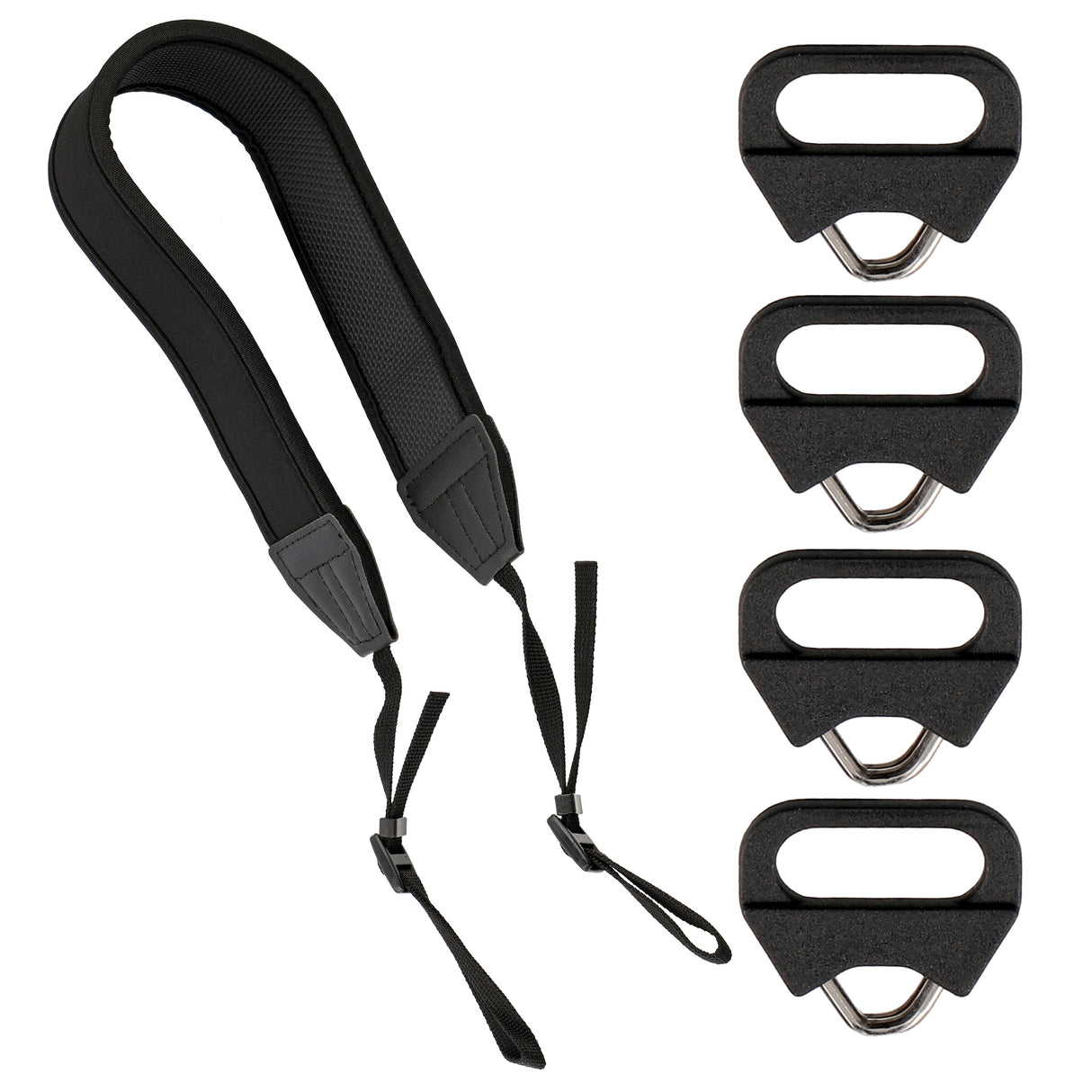 ayex Neopren Gurt + 4er-Set Splentringe Robuste Halterungen