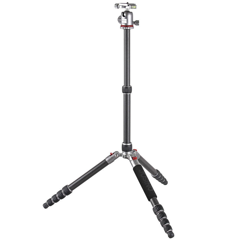 JUSINO Vielseitiges Karbon Tripod mit Monopod-Funktion bis 158cm 8kg + Kugelkopf TK-2535C FGS-30