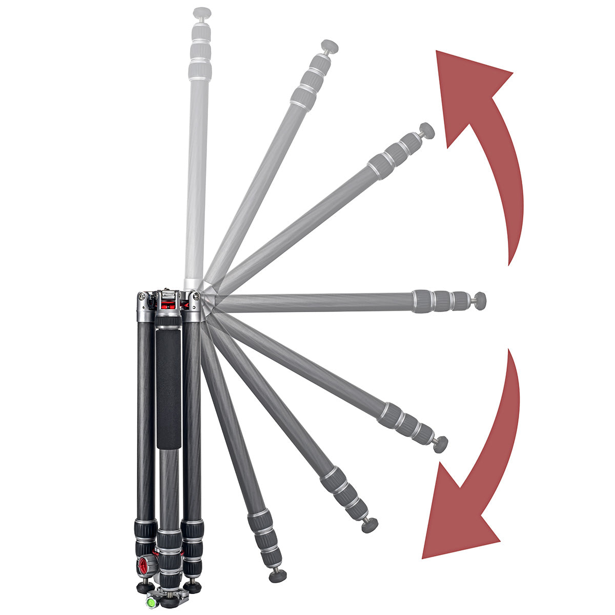 JUSINO Profi Traveller Karbon-Stativ Monopodfunktion bis 182cm 18kg + Kugelkopf FGS-41 TK-324C