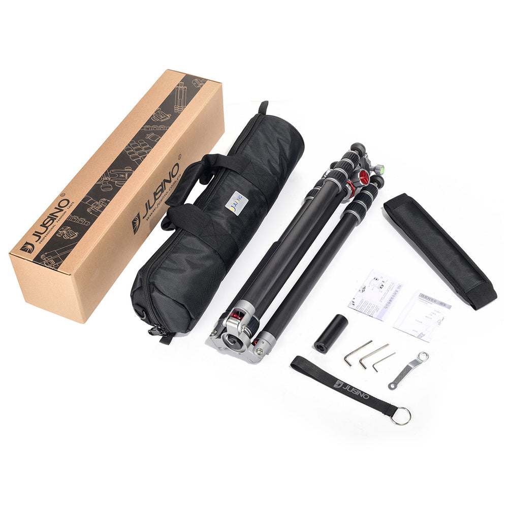 JUSINO Profi Traveller Karbon-Stativ Monopodfunktion bis 182cm 18kg + Kugelkopf FGS-41 TK-324C