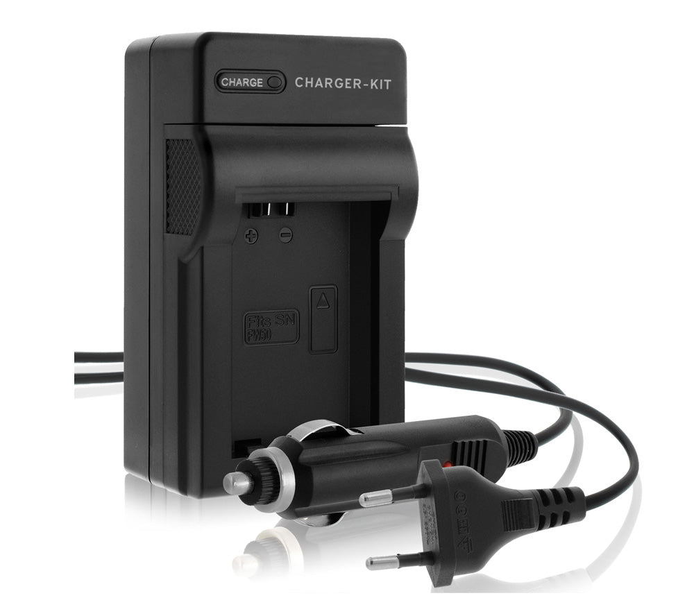 Ladegerät inkl. Kfz-Ladekabel für Sony NP-F550,  NP-F750, NP-F770 Akkus