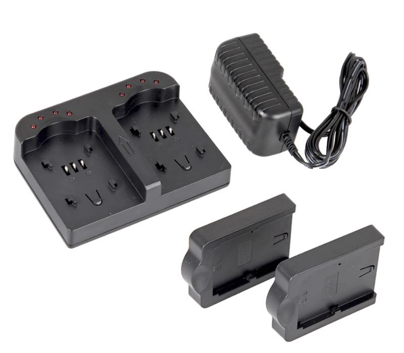 ayex Doppel-Ladegerät Twin Charger mit 2 Ladeschalen für Panasonic CGA-DU07, CGA-S007E, VW-VBG6 Akkus