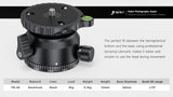 JUSINO Stativ-Nivellierbasis Neigekopf mit 360° Panorama-Funktion und ±15° Neigung PD-60