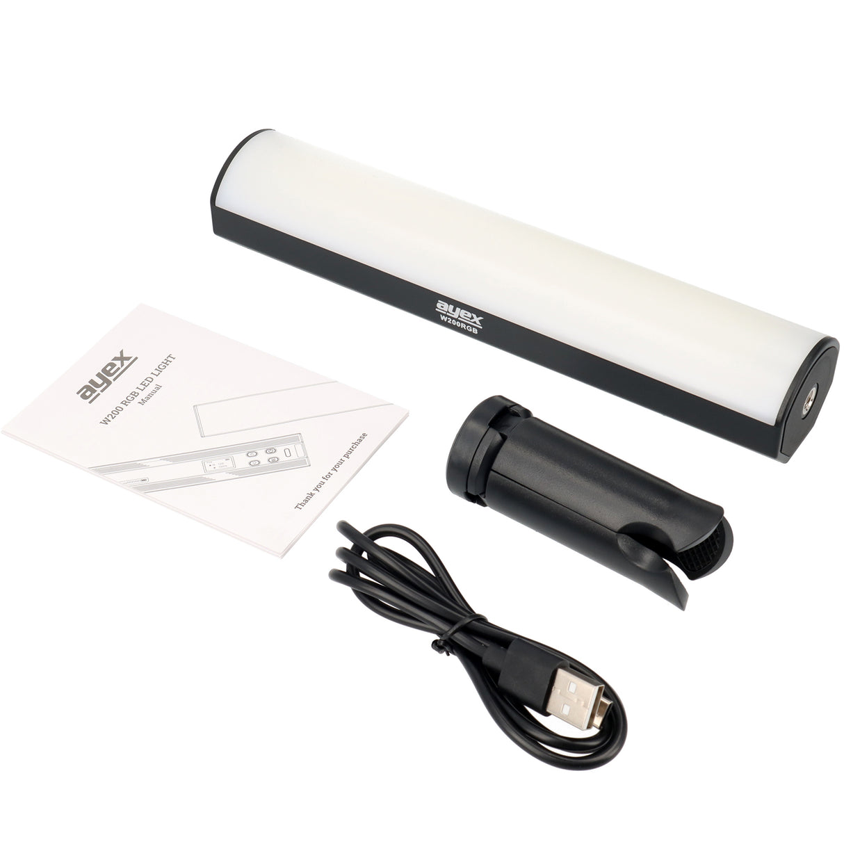 RGB LED Videolichtstab rundförmig mit 184 universellen Lichtperlen 3000mAh Akku ladbar über USB-C
