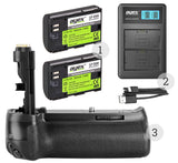 Batteriegriff Set für Canon EOS 90D 80D 70D + 2x LP-E6N Akku + 1x USB Dual Ladegerät wie BG-E14