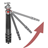 JUSINO Leichtes Karbon Fotostativ mit Kugelkopf Stativ bis 130cm 15kg AF-284C FGS-36