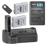 Batteriegriff Set für Nikon D3400 + IR-Fernauslöser + 2x EN-EL14 Akku + 1x USB Dual Ladegerät