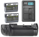 Batteriegriff Set für Nikon D750 wie MB-D16 + 2x EN-EL15B Akku + 1x USB Dual Ladegerät