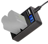 USB Dual Ladegerät für Nikon EN-EL3e Akkus beleuchtetes Display Ladestandanzeige