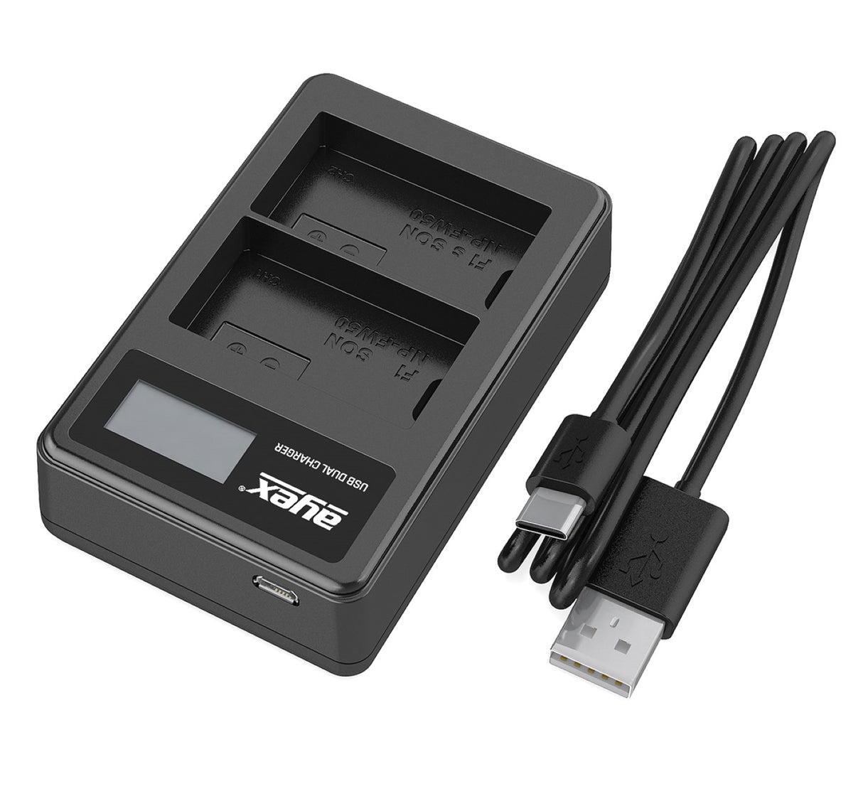 ayex Power Set mit 2x NP-FW50 Akku für Sony + 1x USB Dual Ladegerät